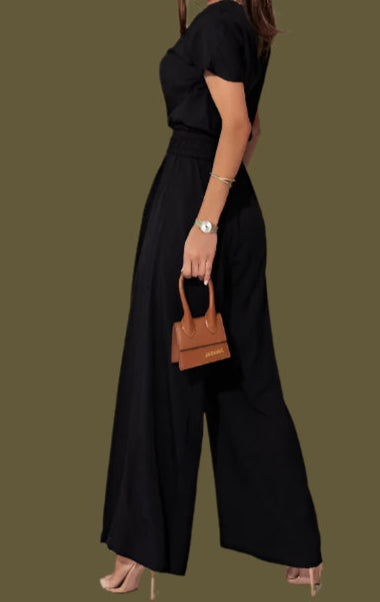 Lightweight Romper, V-Neck, Short Sleeves, and Belt - Just The Fly Way
