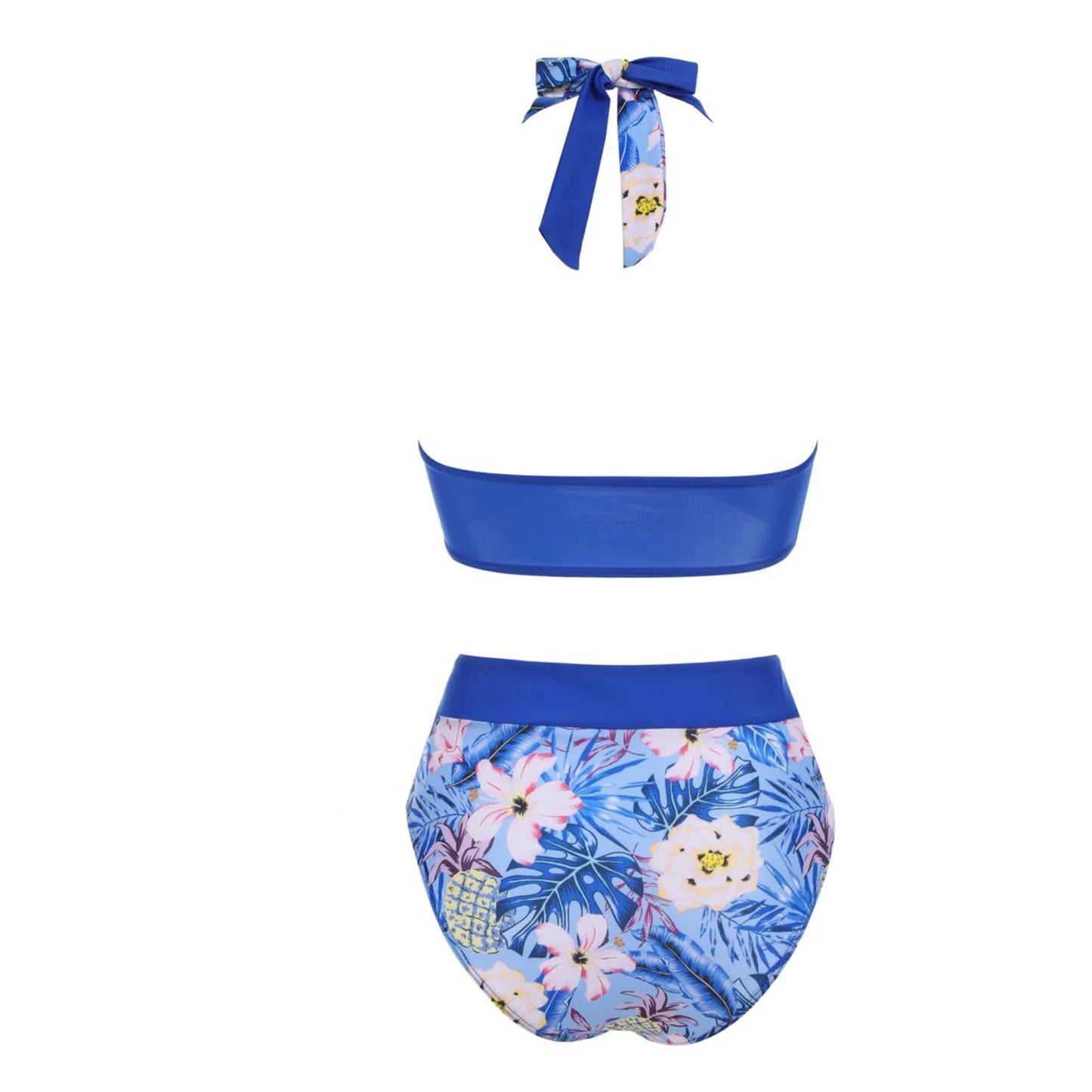 Fashionable, Bold and Beautiful Dressbikini Beach Colour Block Floral Printed Women's Swimsuit High Waist Two Piece For Teenagers biquinis feminino tendência 2024