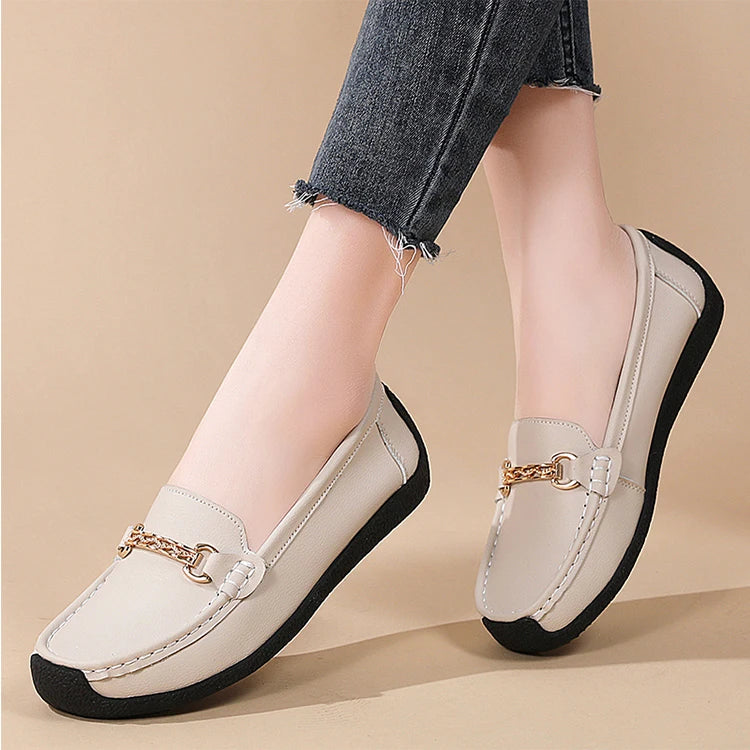 Fashionable, Bold and Beautiful DressWoman Shoes Leather Casual Shoes With Low Heels Loafers Women's Flats 2025 New Zapatos De Mujer Elegant Heel Footwear Women