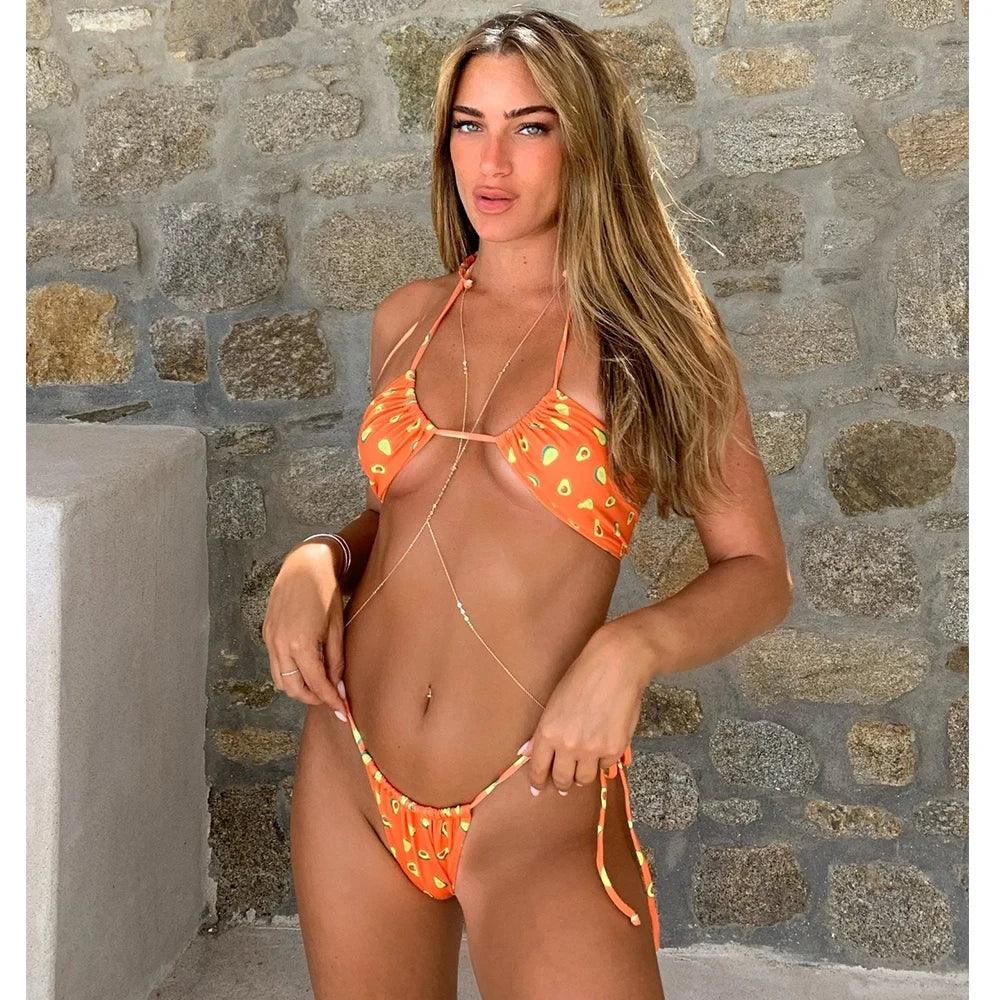 Bikini Set: Women's Floral Print, Brazilian, Swimsuit. Perfect For The Beach! - Just The Fly Way