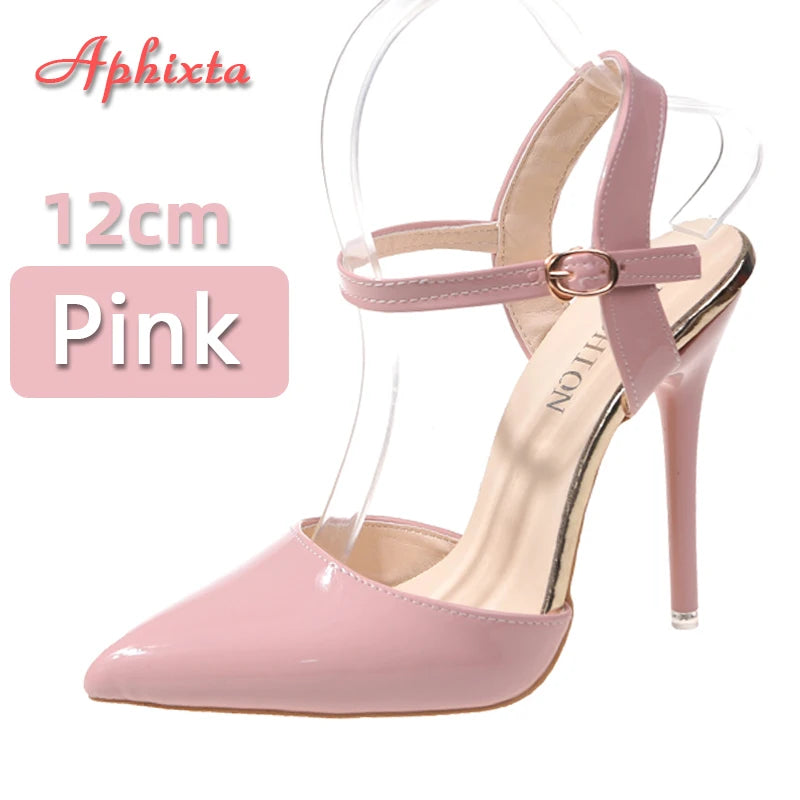 Fashionable, Bold and Beautiful DressWomen's Aphixta 12cm Super High Stiletto Heels Ankle Strap Sandals Pointed Toe Party Heels : Extended Sizes