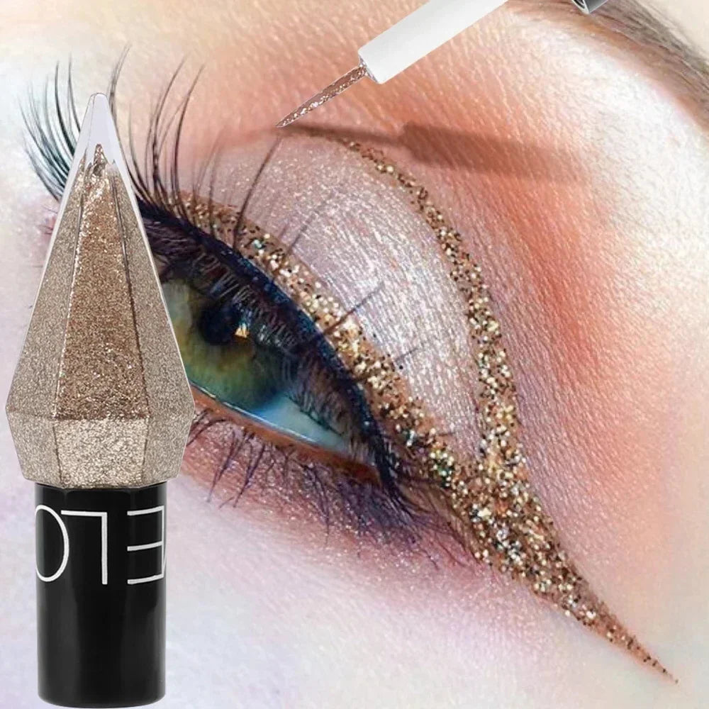 Fashionable, Bold and Beautiful DressDiamond Shiny Eye Liners Eyeshadow Waterproof Silver Rose Gold Color Glitter Sequins Eyeliner Eye Shadow Makeup Beauty Cosmetics