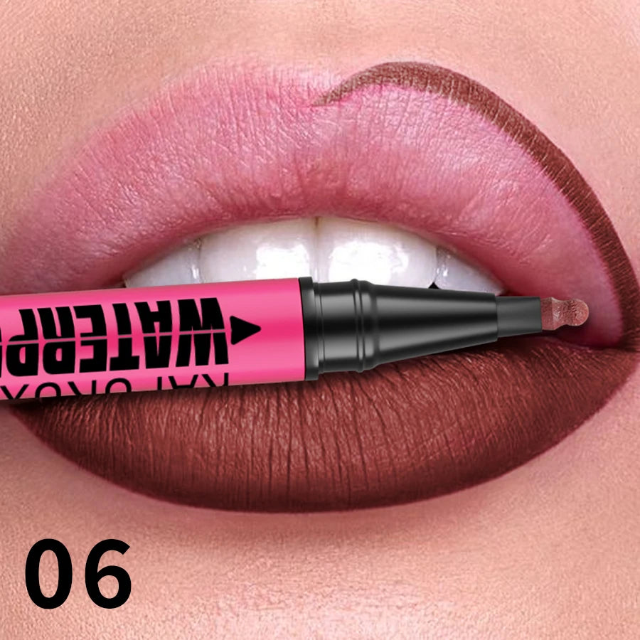 Fashionable, Bold and Beautiful Dress1PC Liquid Matte12-Color Lipliner Pencil Waterproof Plumping Stain Lipstick Natural Lip Liner Outline Lips Contour Makeup