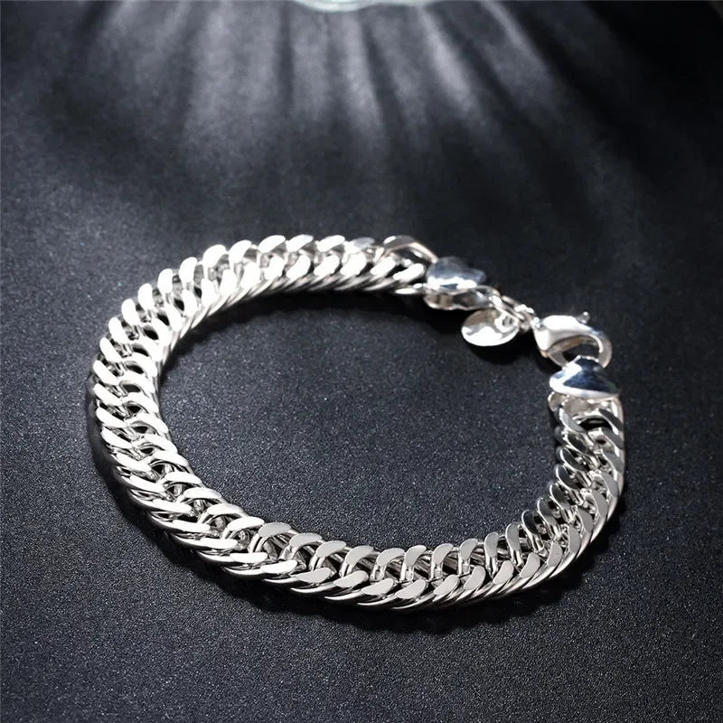 Shine On Sterling Silver Chain Bracelet for Men & Women - Perfect for Parties, Gifts & Weddings - Just The Fly Way
