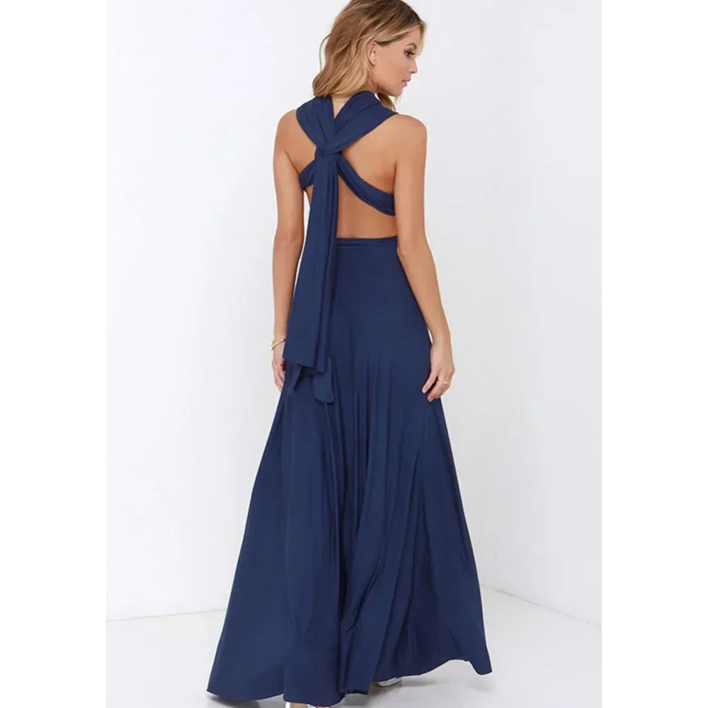 Fashionable, Bold and Beautiful DressWomen's Fashion V-neck Sleeveless Ankle-Length Slim Fit Bohemian Style Summer Maxi Dress