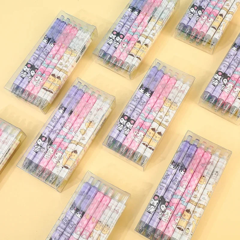 Sanrio 12pcs Mechanical Pencil Kawaii Hello Kitty Pochacco Melody Pencil-free Hb Primary School Stationery Office Supplies