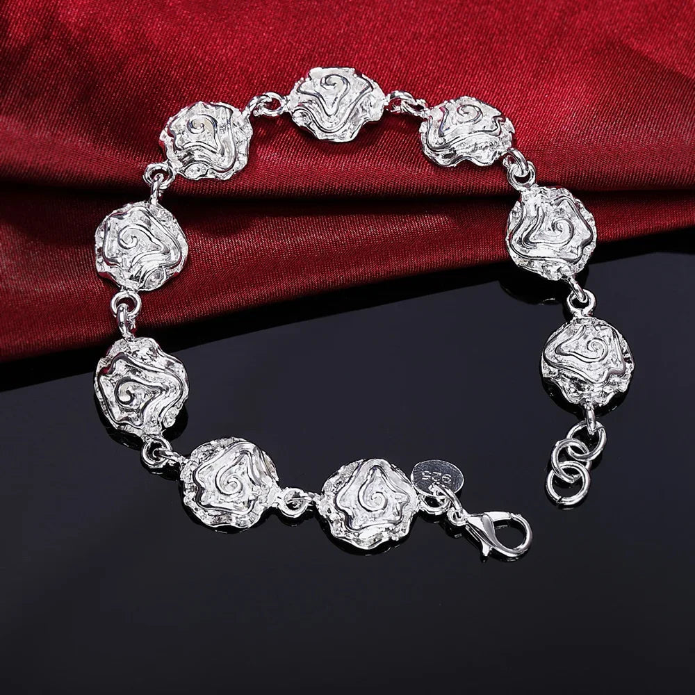 Shine On Sterling Silver Chain Bracelet for Men & Women - Perfect for Parties, Gifts & Weddings - Just The Fly Way