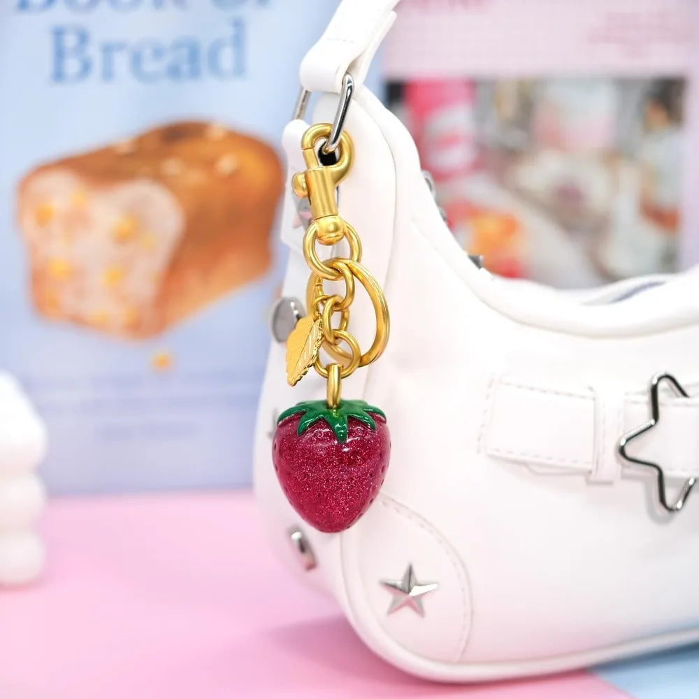 Cherry Keychain for Women Apple Strawberry Bag Charm Key Chain Accessories Gifts for Birthday Christmas - Just The Fly Way
