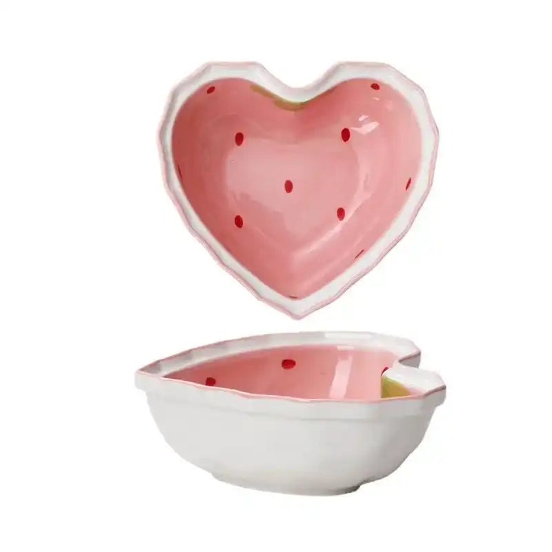 Cute Strawberry Ceramic Anti-scald Bowls and Spoon - Just The Fly Way