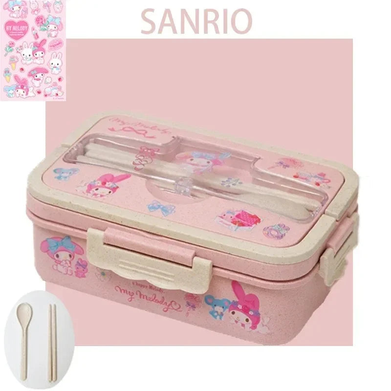 MINISO Kuromi Lunch Box Cinnamoroll My Melody Student Compartmentalised Eco-friendly Bento Box Tableware Food Storage Container