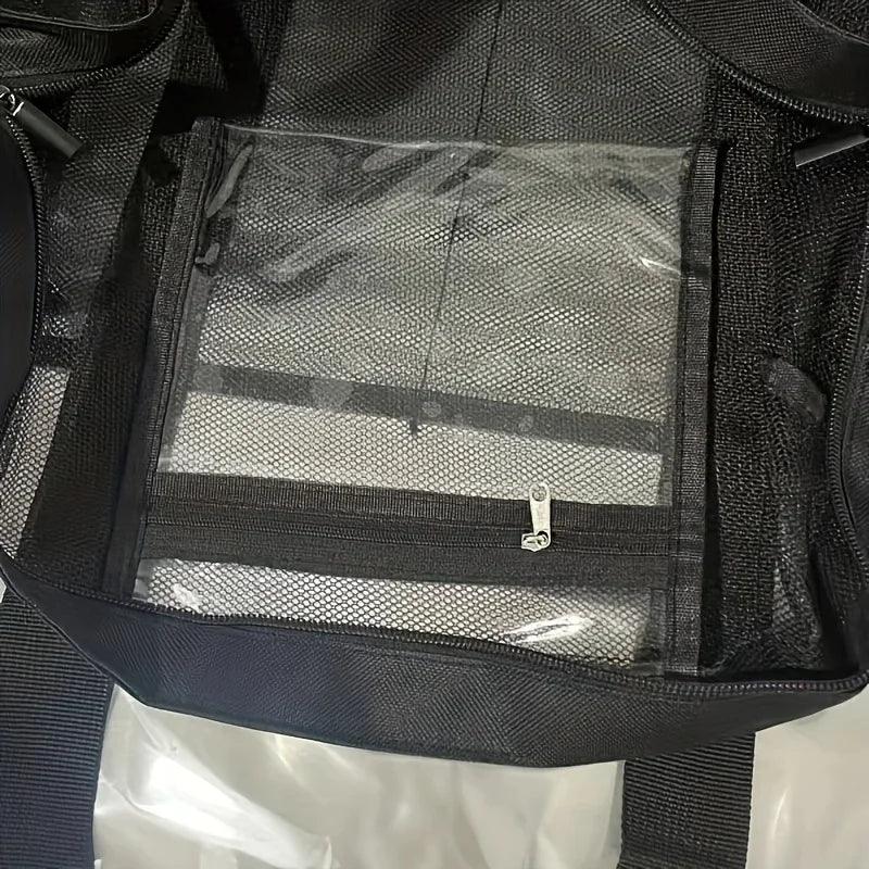 Extra Large Mesh Beach Bag, Breathable Mesh Tote With Zipper & Side Pockets - Just The Fly Way
