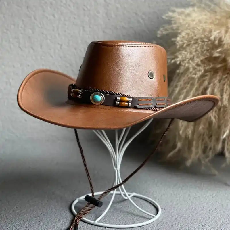 YeaHaw Cowgirl!! Ride in Style While Wearing This Vintage Faux Leather Hat - Just The Fly Way