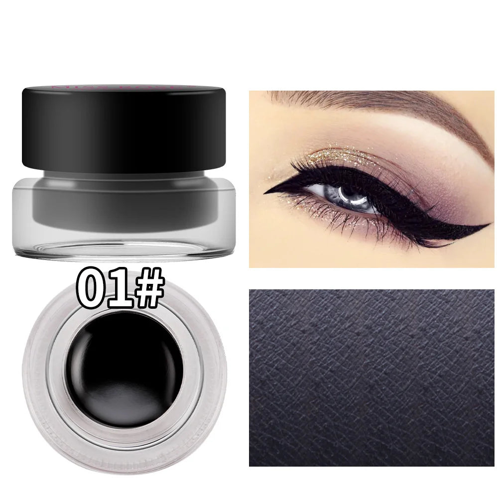 Two-Color, Two-Bottle, Natural, Easy-to-Apply, Sweat-Proof, Waterproof, Durable, Non-Smudging Eyeliner Cream Set
