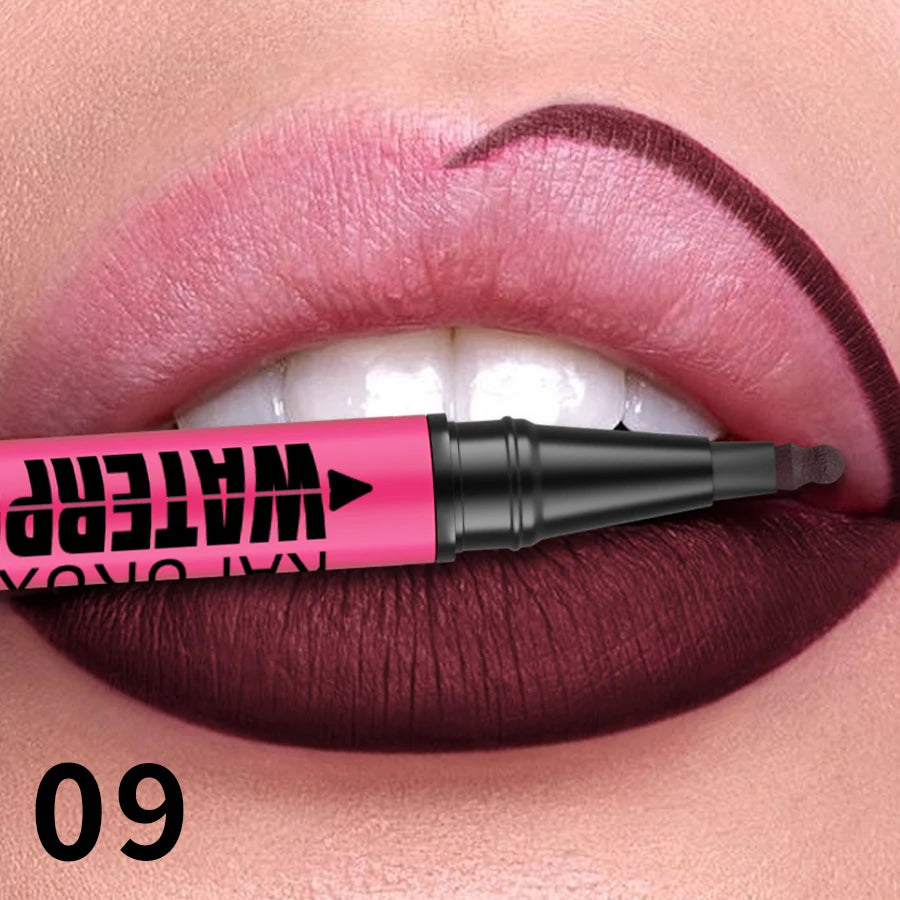 Fashionable, Bold and Beautiful Dress1PC Liquid Matte12-Color Lipliner Pencil Waterproof Plumping Stain Lipstick Natural Lip Liner Outline Lips Contour Makeup