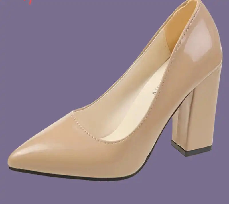 Beige high-heeled shoe on a white background with 'Aphixta' branding.