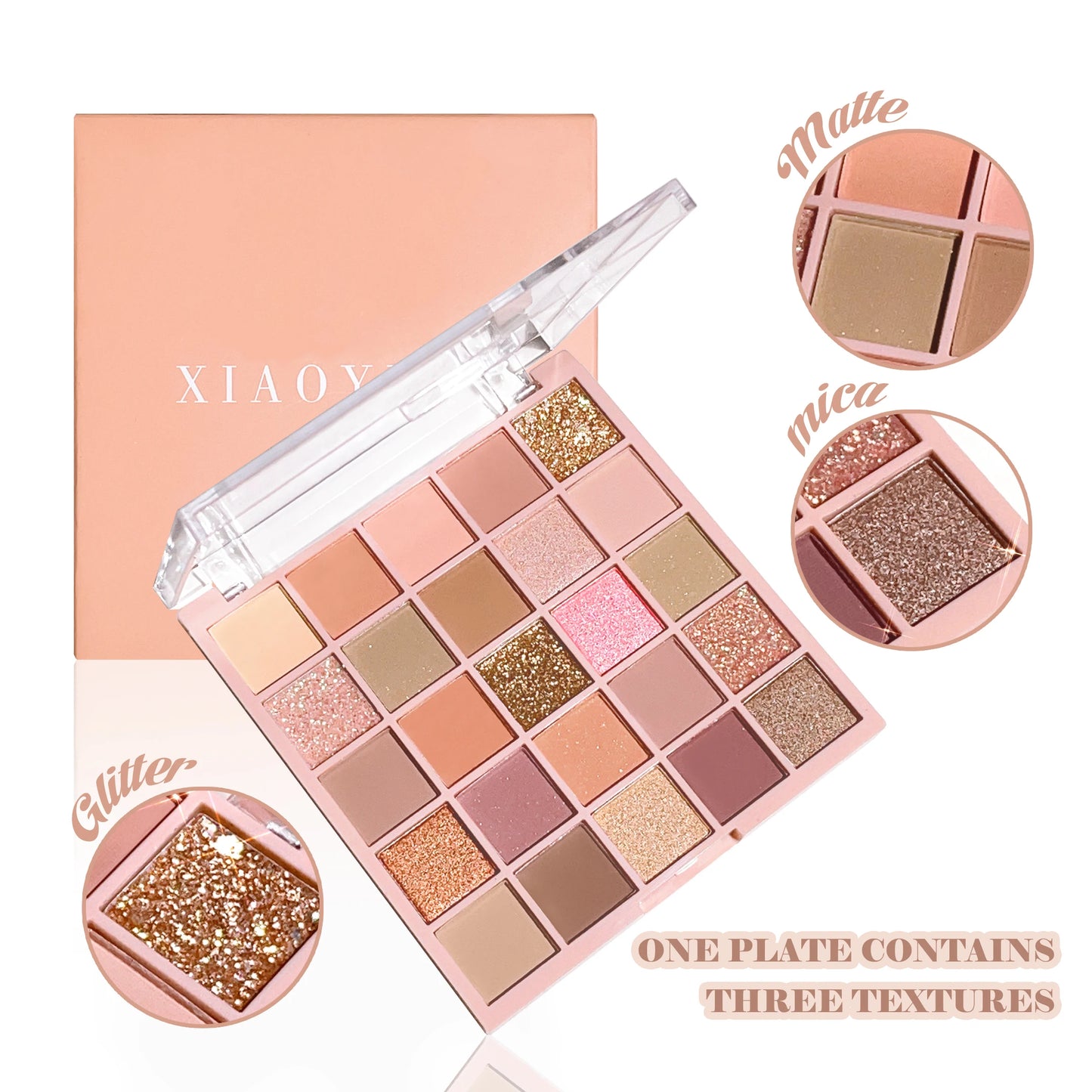 Fashionable, Bold and Beautiful Dress25 Colors Eyeshadow Palette High Gloss Cement Grey Rose Brown Color Tone Matte Glitter Daily Makeup Dry Rose Eyeshadow For Music