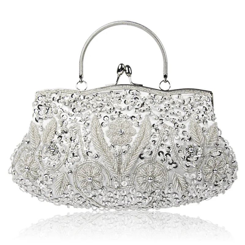 Evening Party Clutch Bag Small Totes Mini Wallets Women's Handbag Exquisite Ladies Beaded Embroidered Wedding Party Handbag - Just The Fly Way