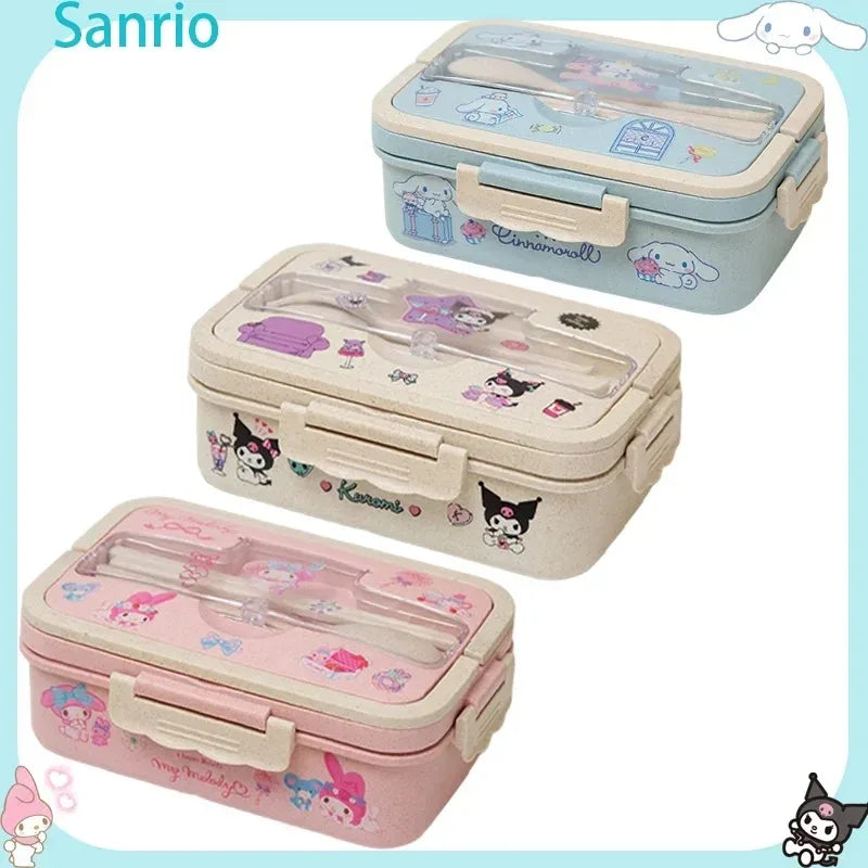 MINISO Kuromi Lunch Box Cinnamoroll My Melody Student Compartmentalised Eco-friendly Bento Box Tableware Food Storage Container