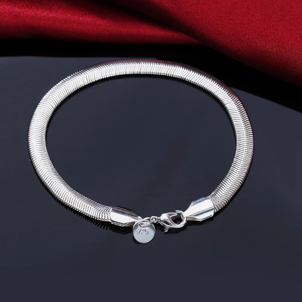 Shine On Sterling Silver Chain Bracelet for Men & Women - Perfect for Parties, Gifts & Weddings - Just The Fly Way