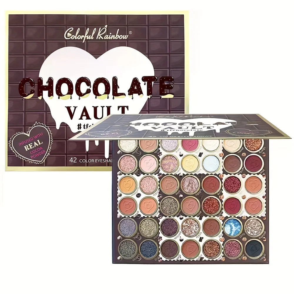 Fashionable, Bold and Beautiful Dress42 Colors Rainbow Eyeshadow Palette - Makeup Matte Metallic Shimmer Glitter Eye Shadow Palettes - Ultra Pigmented Powder Bright