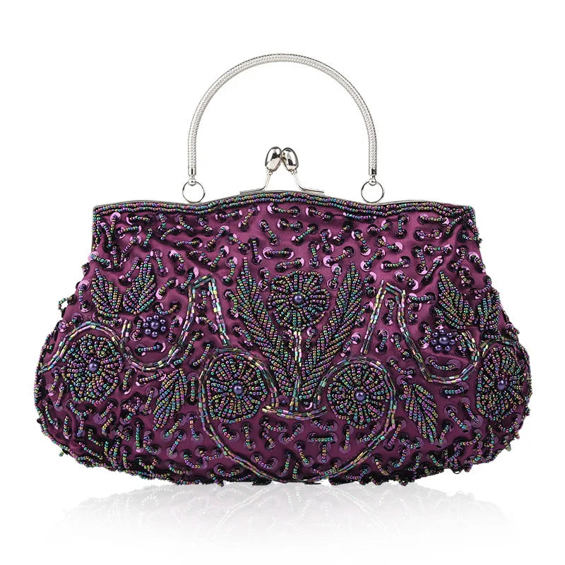 Evening Party Clutch Bag Small Totes Mini Wallets Women's Handbag Exquisite Ladies Beaded Embroidered Wedding Party Handbag - Just The Fly Way
