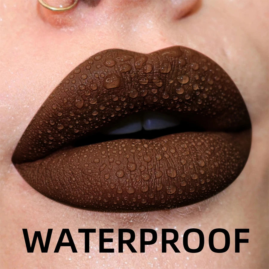 Fashionable, Bold and Beautiful Dress1Pcs Matte Waterproof Color Lip Gloss Lasting Liquid Lipstick Velvet Sexy Lip Glaze Makeup Lip tint Beauty lip stain Cosmetic