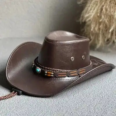 YeaHaw Cowgirl!! Ride in Style While Wearing This Vintage Faux Leather Hat - Just The Fly Way