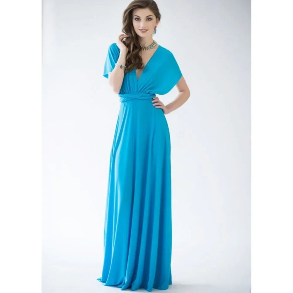 Fashionable, Bold and Beautiful DressWomen's Fashion V-neck Sleeveless Ankle-Length Slim Fit Bohemian Style Summer Maxi Dress
