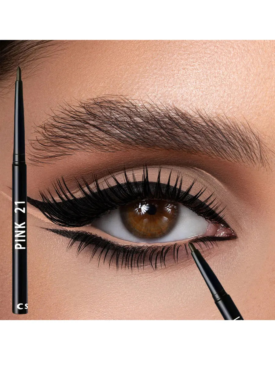 Fashionable, Bold and Beautiful Dress10Pcs Long-Lasting Black Eyeliner Pencils -Waterproof, Sweatproof and Smudge-Proof with Easy Twist Eyeliner Pencils