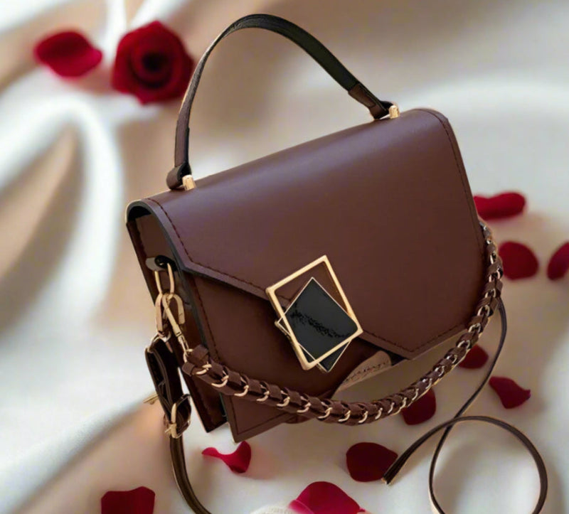 Small Retro Crossbody With A Chain, Square Shape Handbag - Just The Fly Way