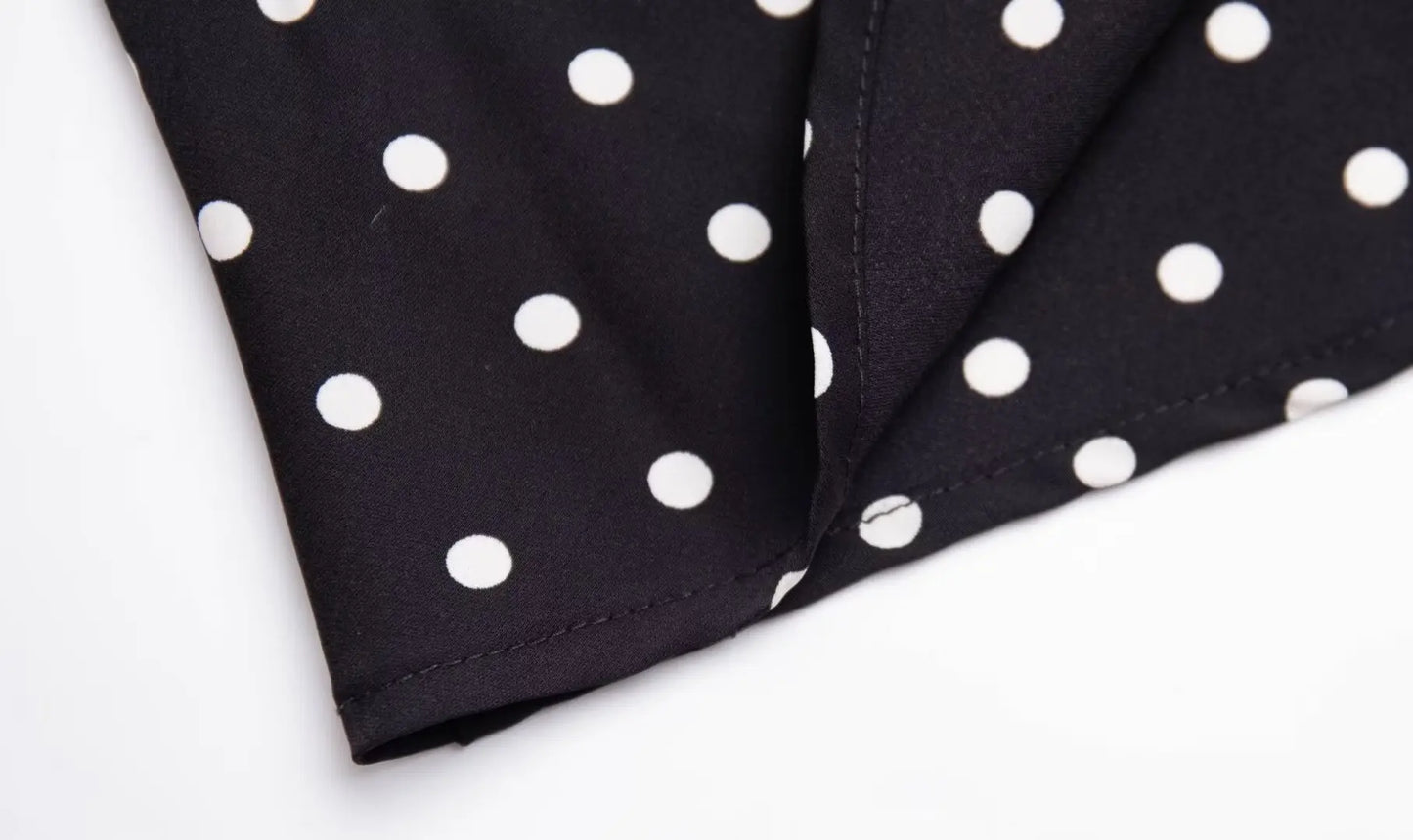 Bold and Sassy Retro Polka Dot Halter Maxi Dress - Just The Fly Way