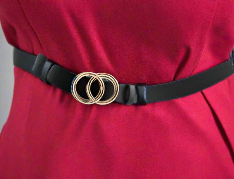 Fashion Belt with Silver or Gold Double Ring Buckle, PU - Just The Fly Way