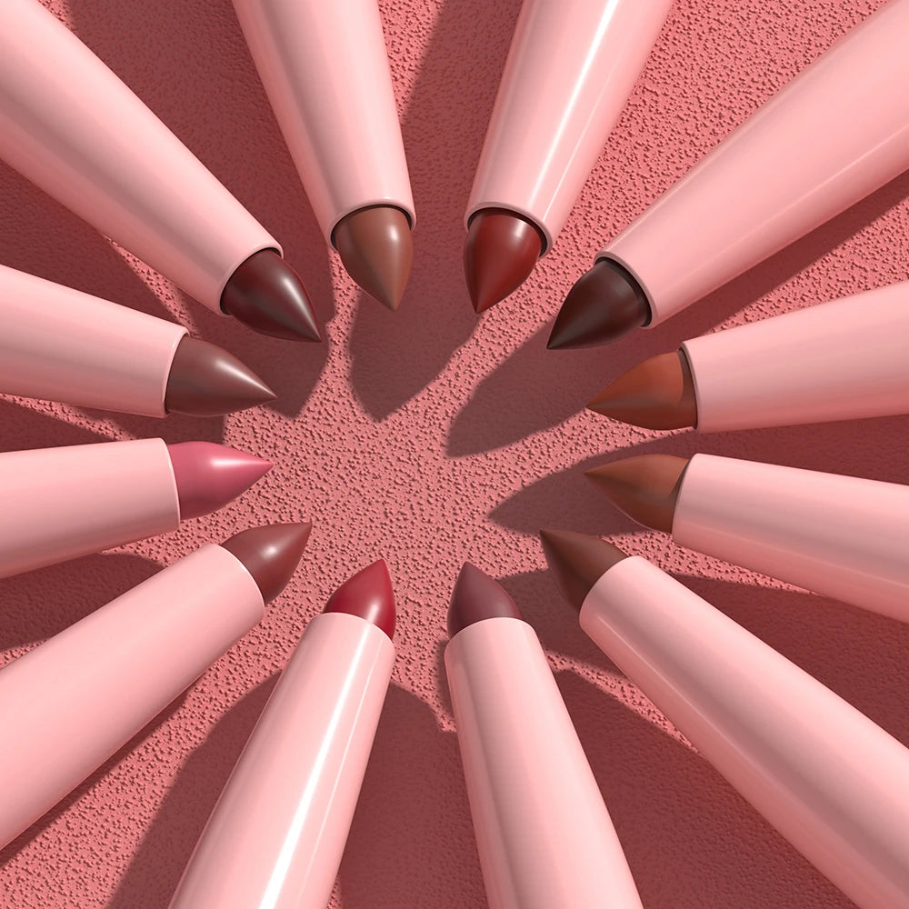 Fashionable, Bold and Beautiful Dress6pcs Lip Liner Pen Set Long-Lasting, Waterproof Sweatproof, Easy Coloring Non-fading Color Rendering Lip Gloss Set Beauty Makeup