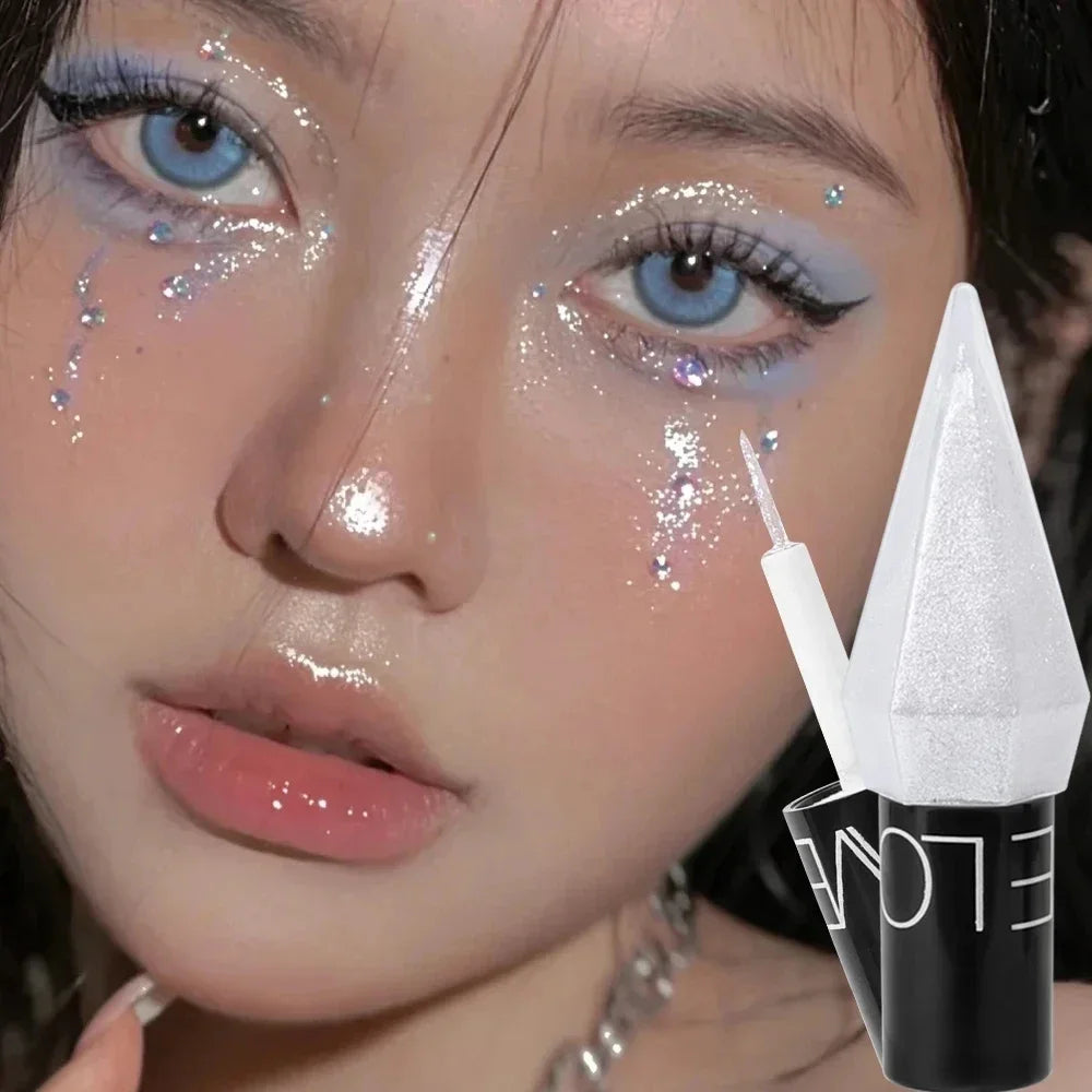 Fashionable, Bold and Beautiful DressDiamond Shiny Eye Liners Eyeshadow Waterproof Silver Rose Gold Color Glitter Sequins Eyeliner Eye Shadow Makeup Beauty Cosmetics