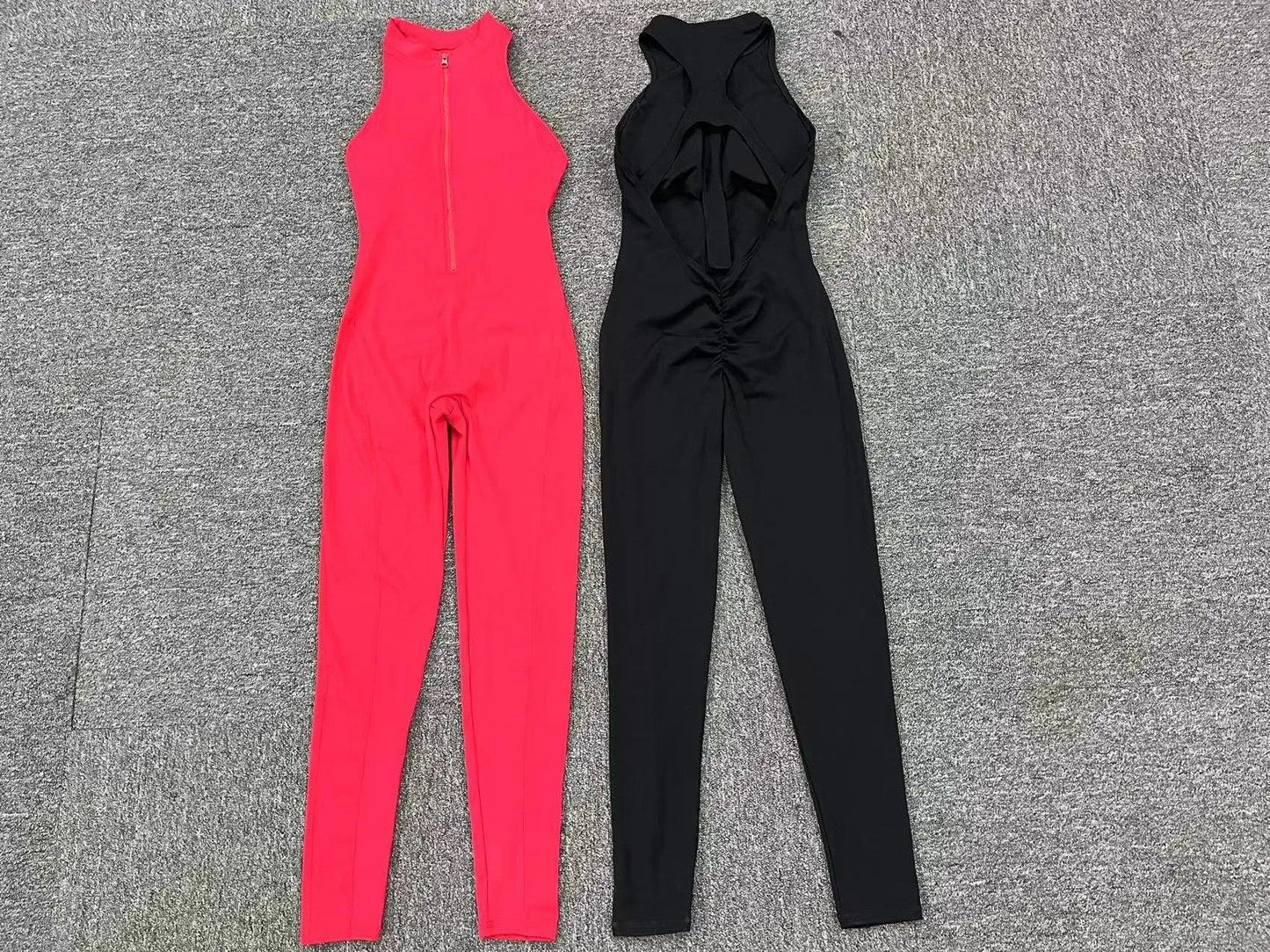 Zip-Up Activewear Yoga Romper With Bottom Contouring Design - Just The Fly Way