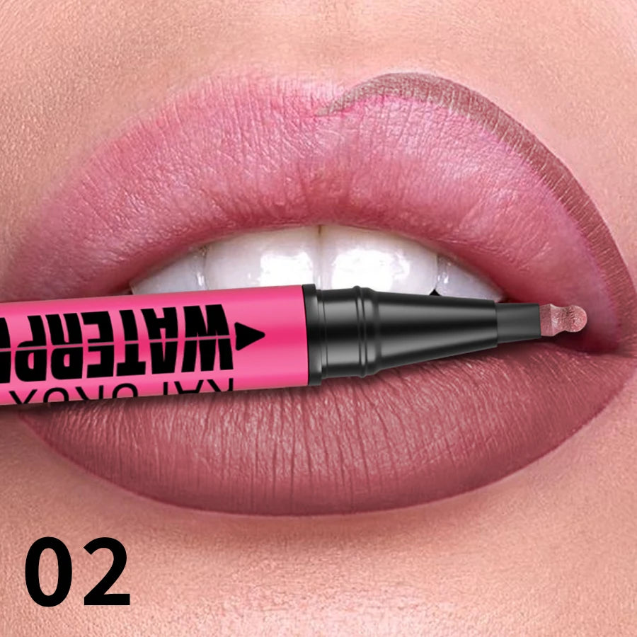 Fashionable, Bold and Beautiful Dress1PC Liquid Matte12-Color Lipliner Pencil Waterproof Plumping Stain Lipstick Natural Lip Liner Outline Lips Contour Makeup