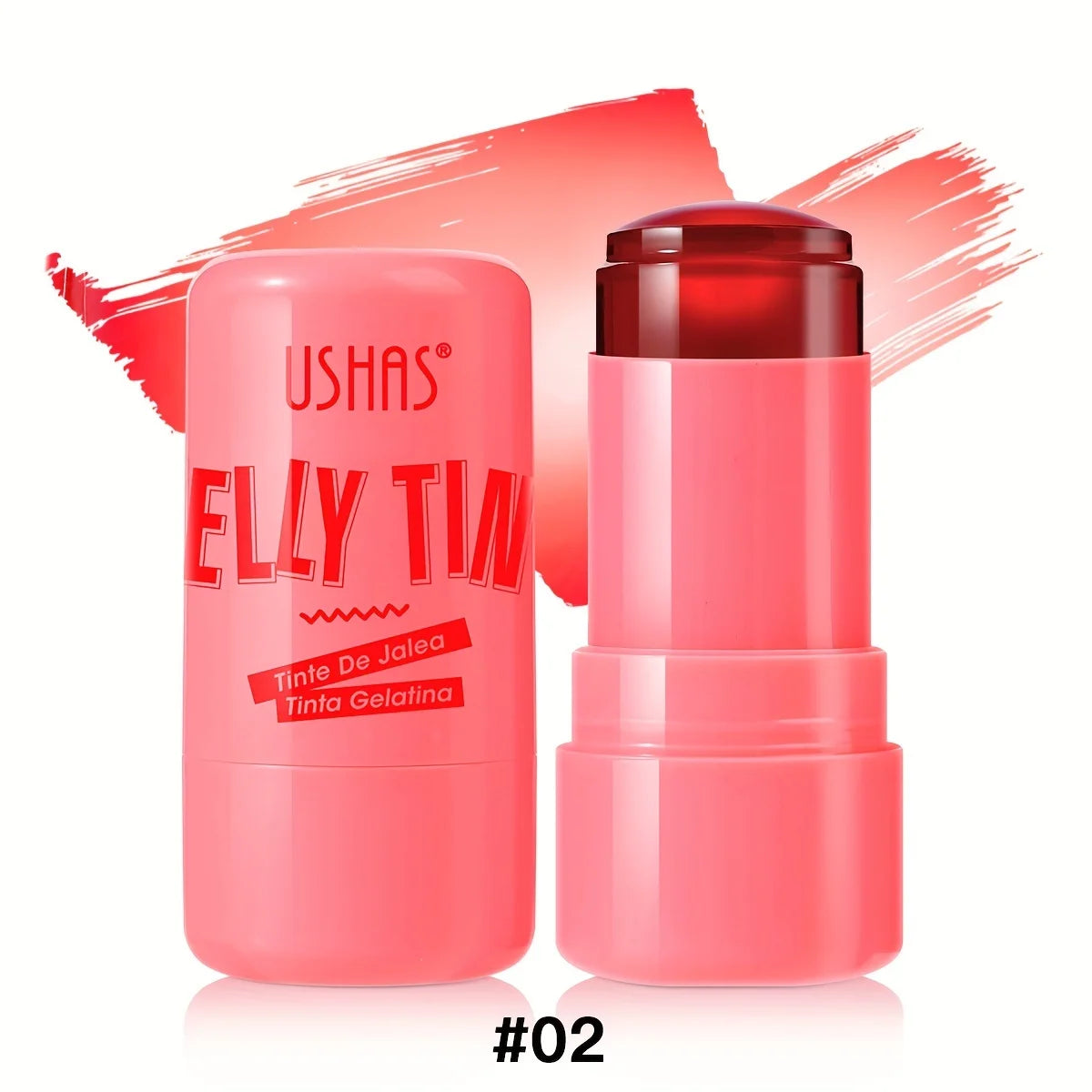 Fashionable, Bold and Beautiful Dress4 Colors Jelly Blush Stick Lip Balm Eyeshadow 3-in-1 Multi-Use Matte Blush Moisturize Brighten Lip Gloss