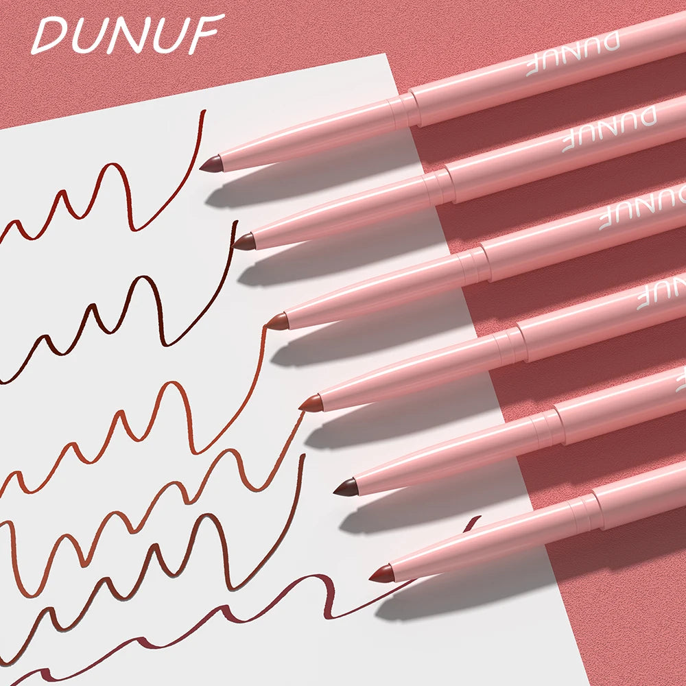 Fashionable, Bold and Beautiful Dress6pcs Lip Liner Pen Set Long-Lasting, Waterproof Sweatproof, Easy Coloring Non-fading Color Rendering Lip Gloss Set Beauty Makeup