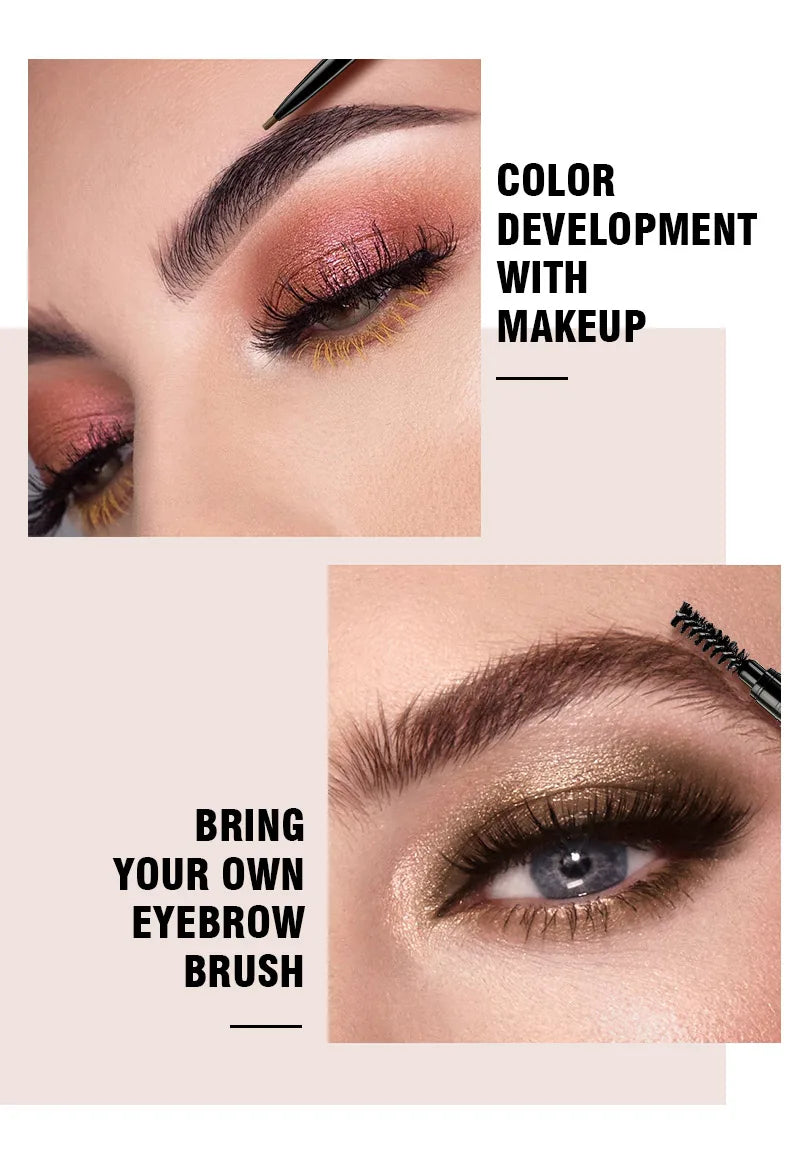 Fashionable, Bold and Beautiful DressLangmanni Double headed Rotable Eyebrow Pen with a 1.5mm diameter Fine refill Waterproof Wild Eyebrow Pen and Eyebrow Brush