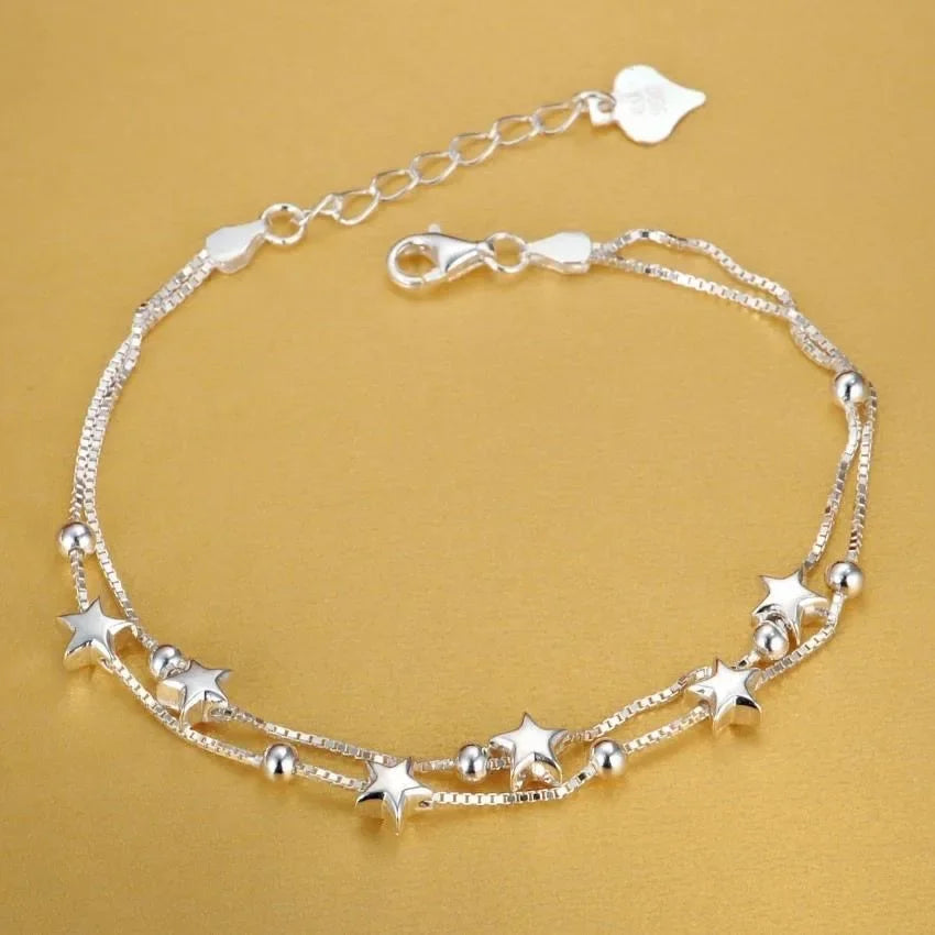 Shine On Sterling Silver Chain Bracelet for Men & Women - Perfect for Parties, Gifts & Weddings - Just The Fly Way