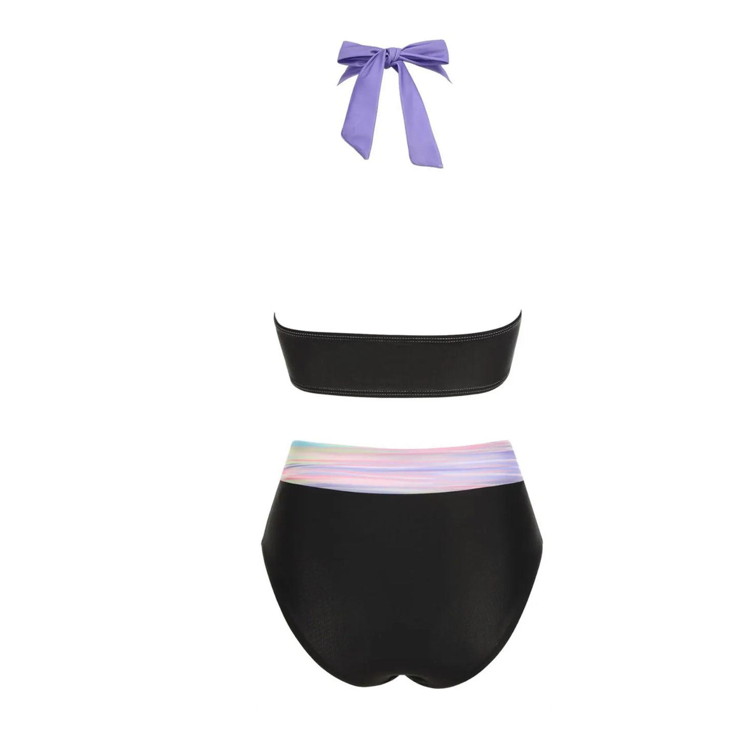 Fashionable, Bold and Beautiful Dressbikini Beach Colour Block Floral Printed Women's Swimsuit High Waist Two Piece For Teenagers biquinis feminino tendência 2024