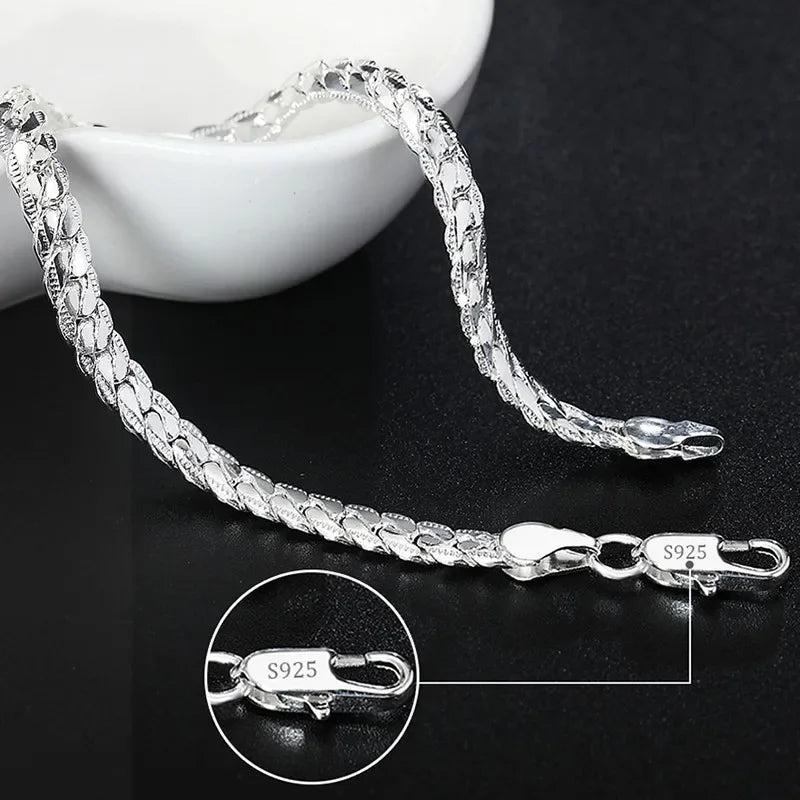 Shine On Sterling Silver Chain Bracelet for Men & Women - Perfect for Parties, Gifts & Weddings - Just The Fly Way