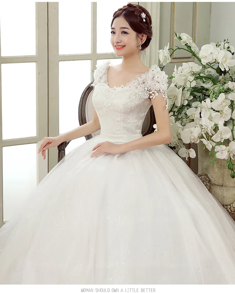 YC-X01#Lace Up Wedding Dress Prom Ball Gown Wholesale Cheap Dresses Bride Married Pregnant Wholesale Party Customize Large size