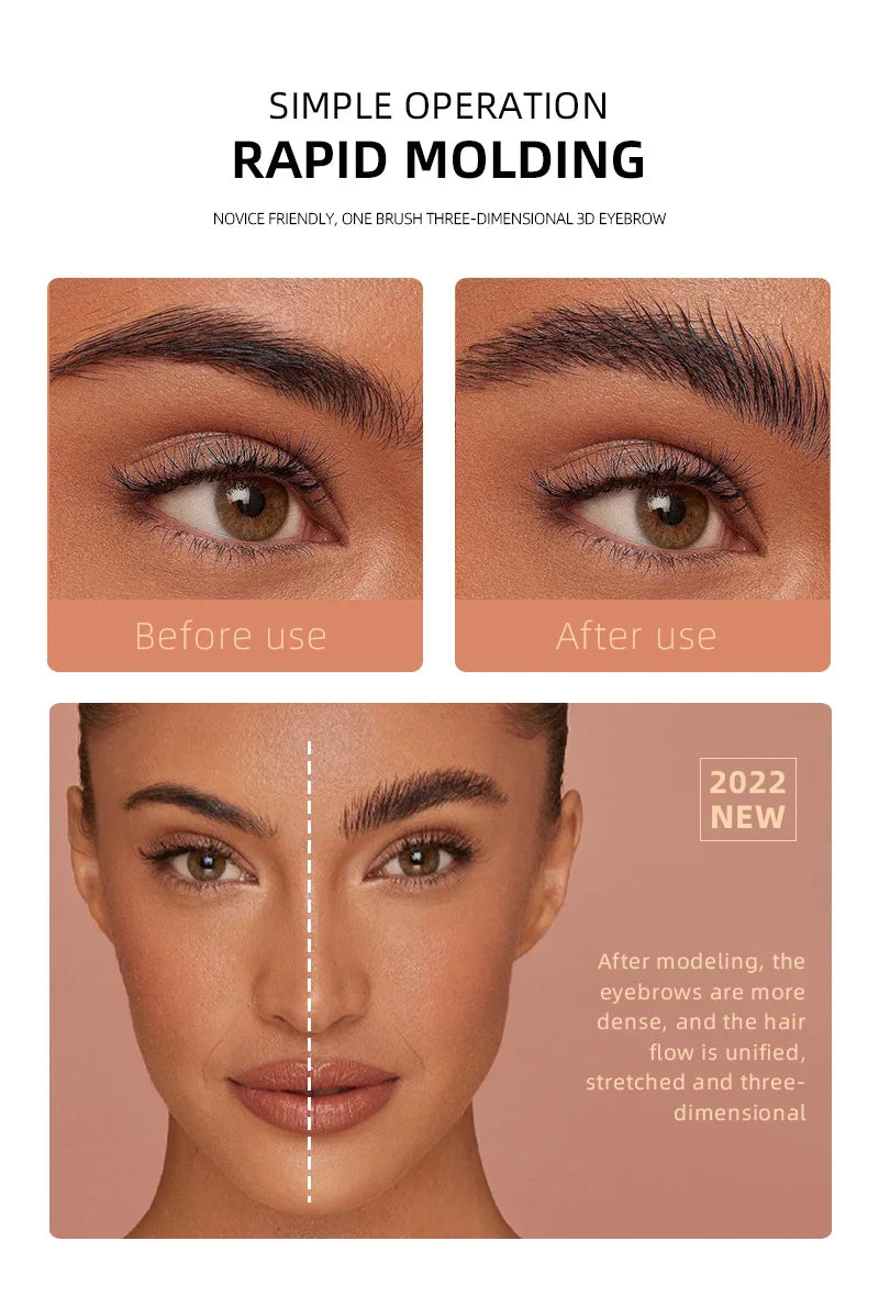 Fashionable, Bold and Beautiful Dress6 Color Wild Eyebrow Styling Cream Eyebrow Shaping Gel Soap Wax Clear Eyebrow Cream Tint Brow Lift With Brush