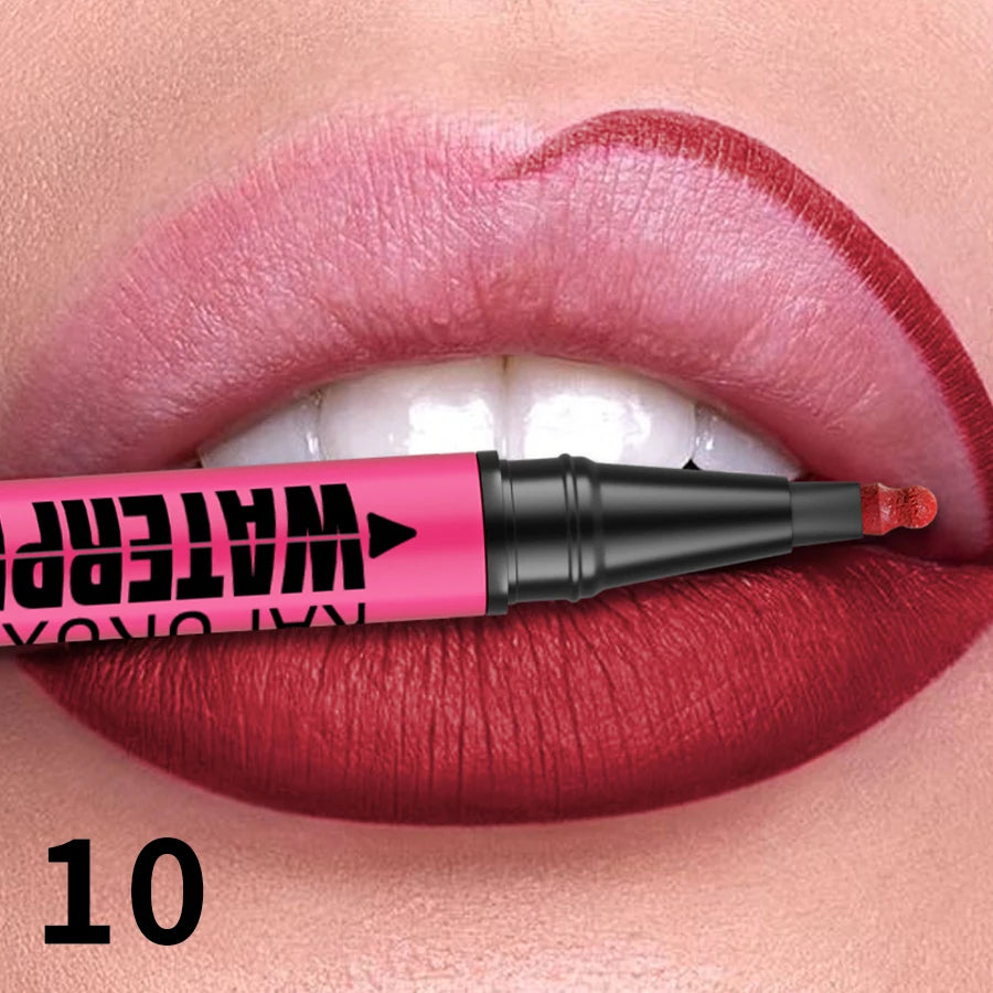 Fashionable, Bold and Beautiful Dress1PC Liquid Matte12-Color Lipliner Pencil Waterproof Plumping Stain Lipstick Natural Lip Liner Outline Lips Contour Makeup