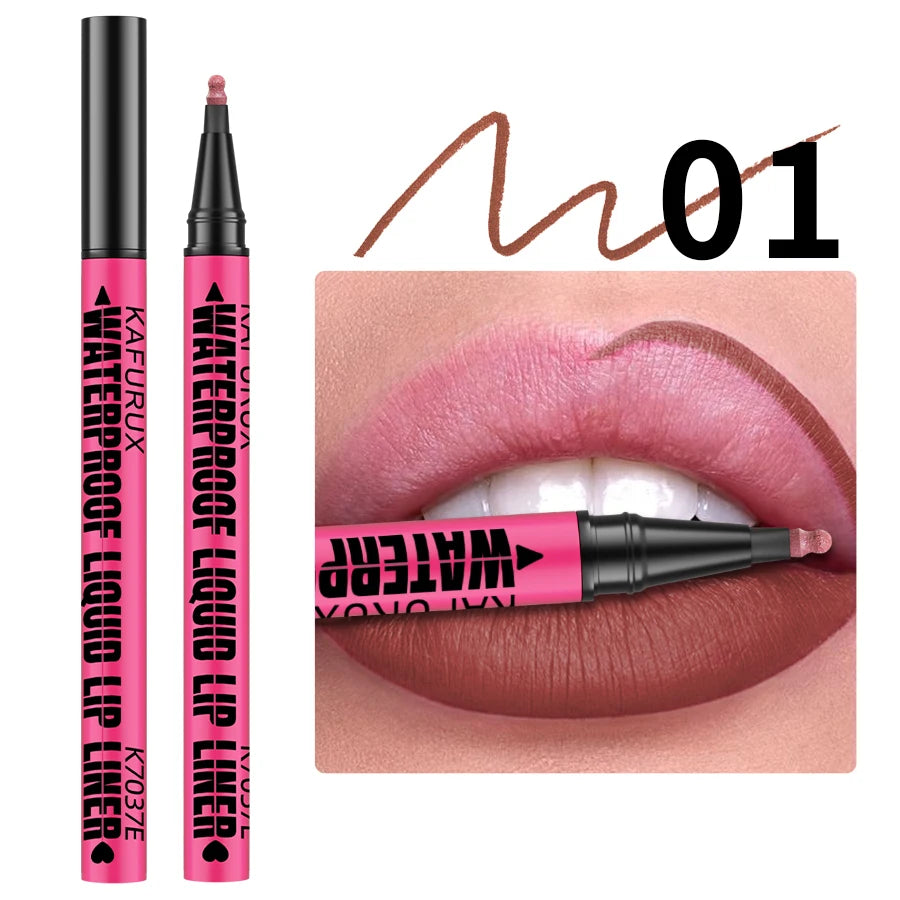 Fashionable, Bold and Beautiful Dress1PC Liquid Matte12-Color Lipliner Pencil Waterproof Plumping Stain Lipstick Natural Lip Liner Outline Lips Contour Makeup
