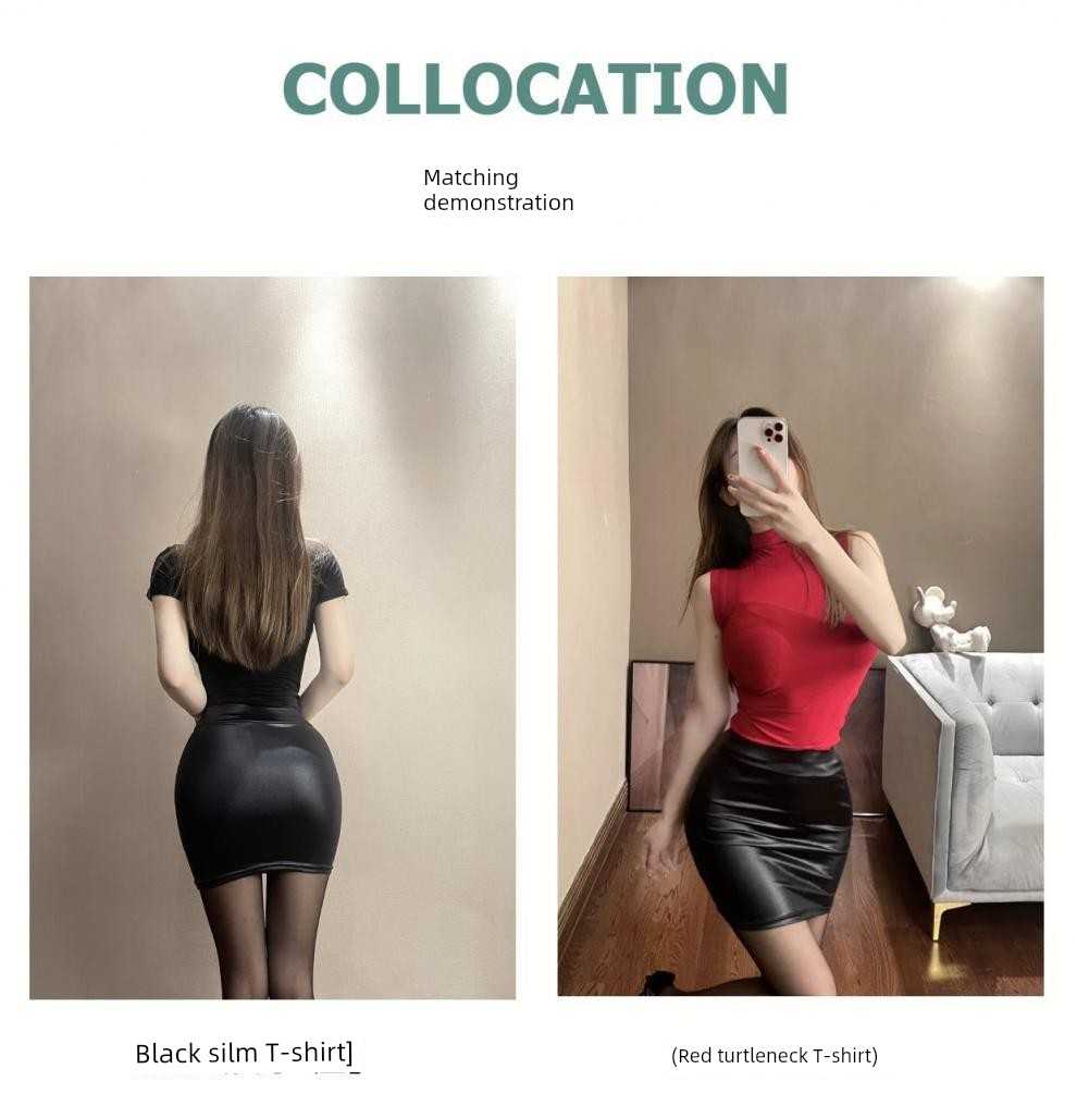 Turn Heads Effortlessly in this Sleek Black Faux Leather Skirt That Flatters Every Curve. - Just The Fly Way