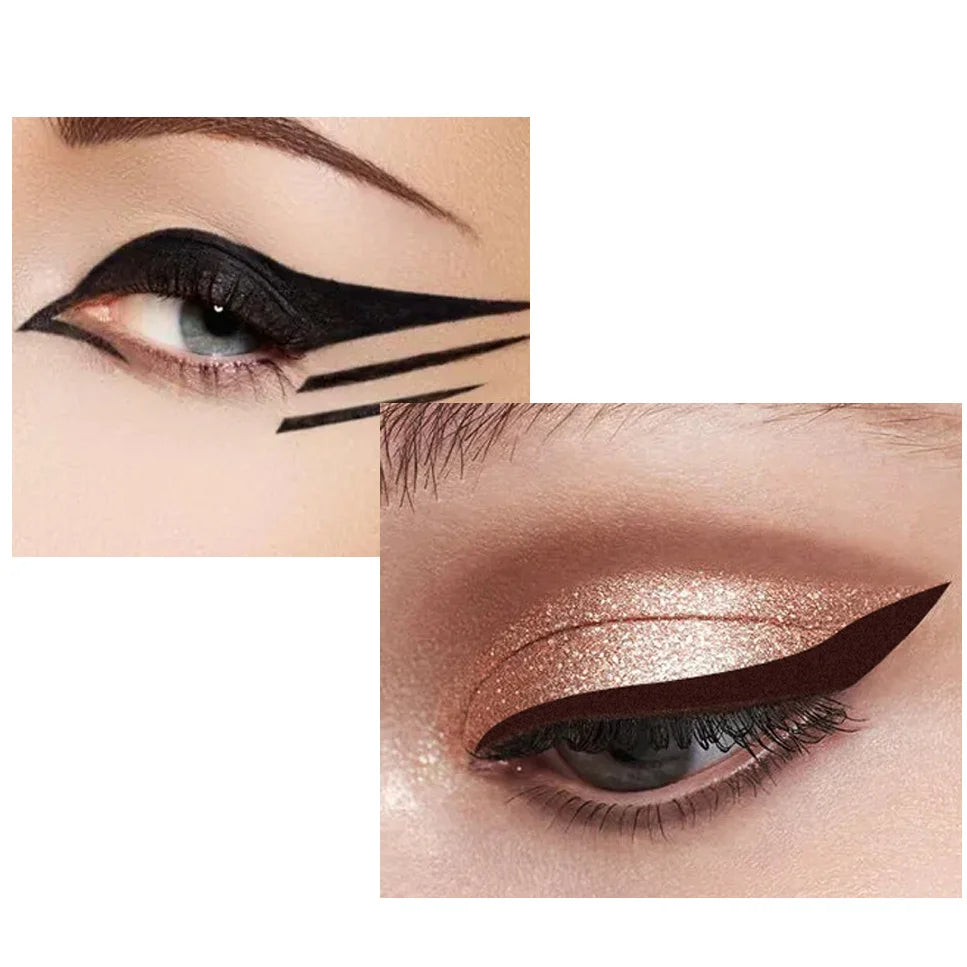 Two-Color, Two-Bottle, Natural, Easy-to-Apply, Sweat-Proof, Waterproof, Durable, Non-Smudging Eyeliner Cream Set