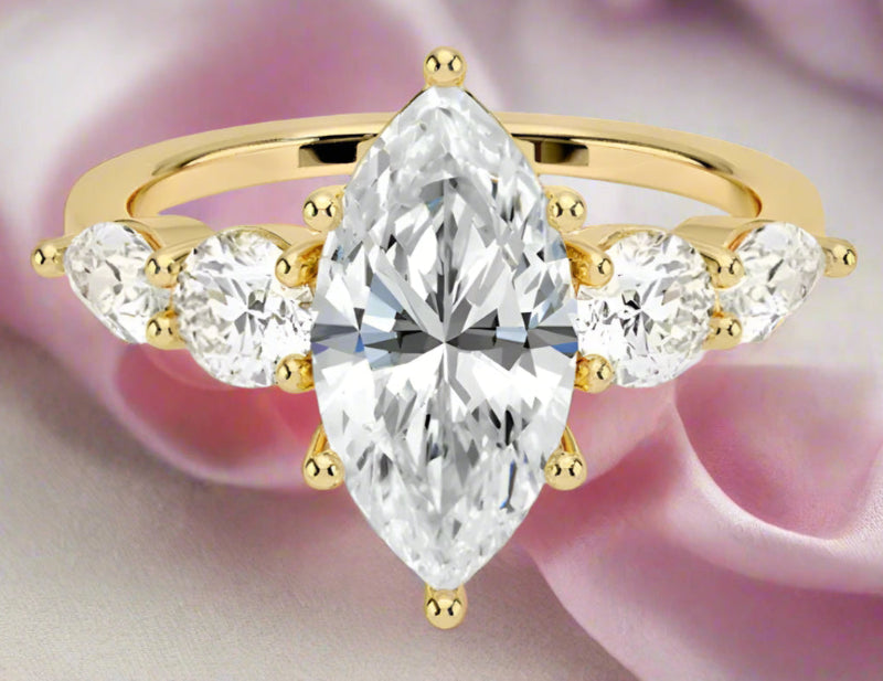 Shine Bright with Our 1CT Moissanite Engagement Ring for Glamorous Moments – 18K Gold Plated Silver - Just The Fly Way