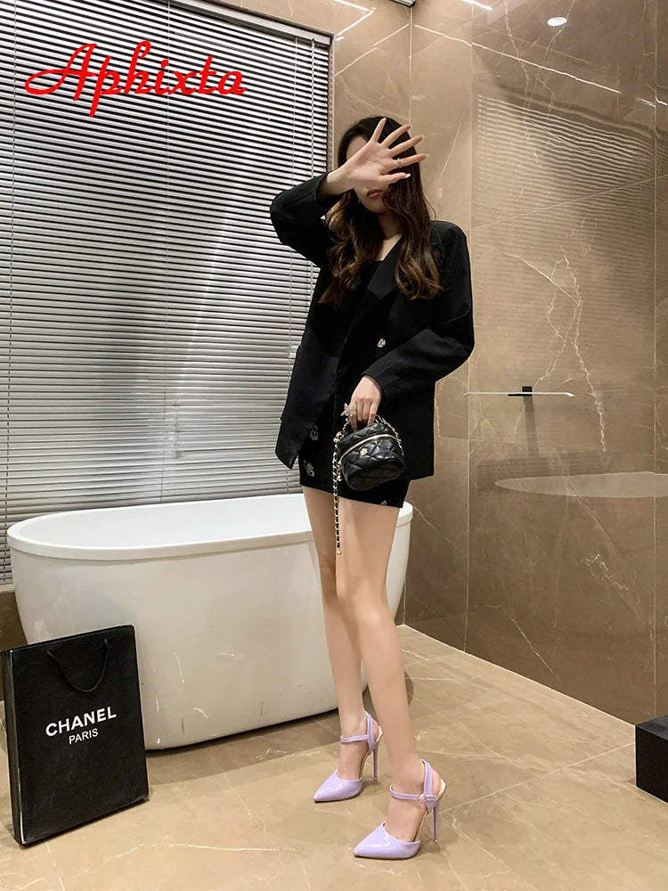 Fashionable, Bold and Beautiful DressWomen's Aphixta 12cm Super High Stiletto Heels Ankle Strap Sandals Pointed Toe Party Heels : Extended Sizes